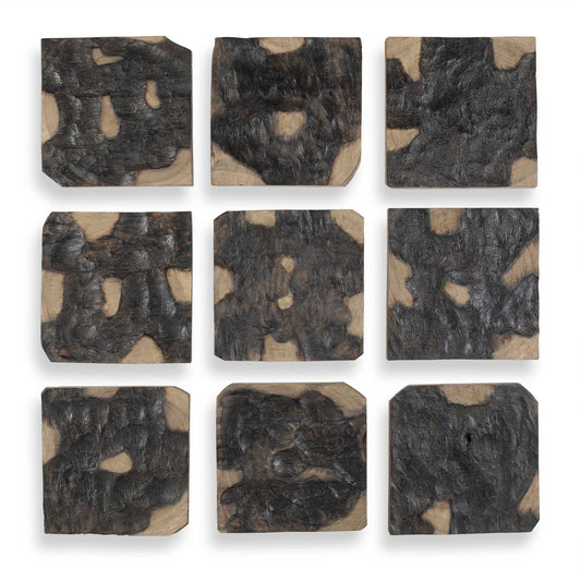 Ignite - Wood Wall Decor (Set of 9) - Black / Woodtone