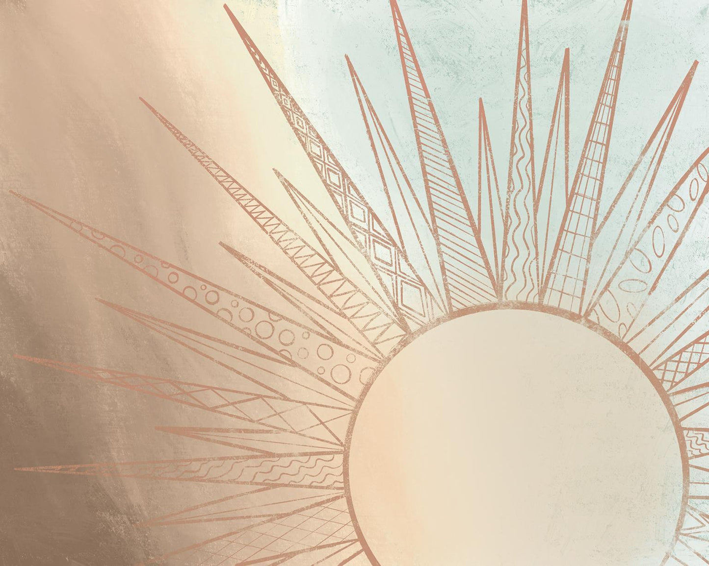 Celestial Sun Rising By Elizabeth Medley (Framed) - Light Brown