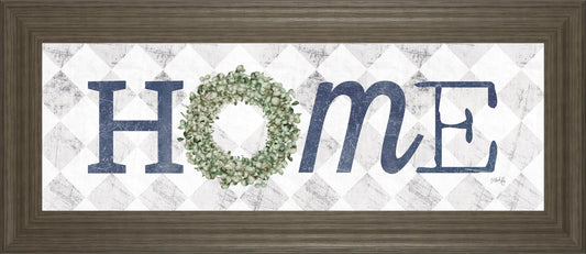 18x42 Home With Eucalyptus Wreath I By Marla Rae - Gray