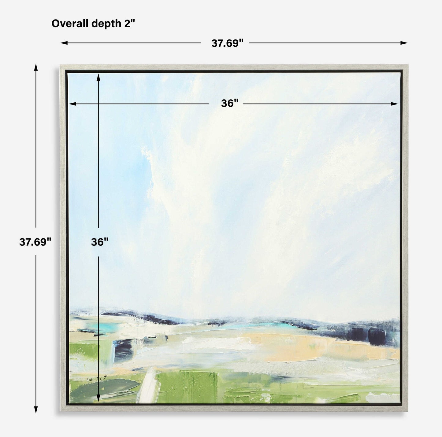 For His Glory - Framed Landscape Art - Light Blue