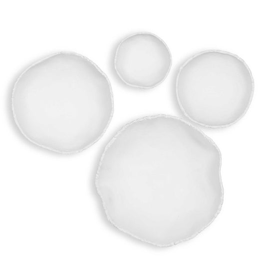 Lucky Coins - Metal Wall Bowls (Set of 4) - White