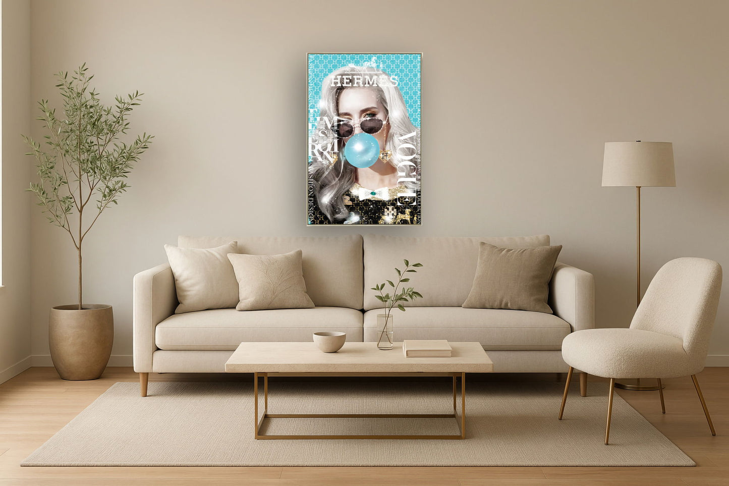 Gilded Glam Pop - 32" x 47" Framed Wall Art
