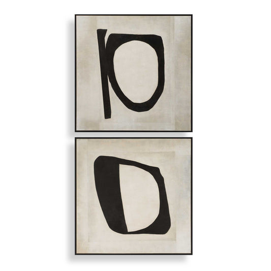Characters - Abstract Art (Set of 2) - Black / Beige