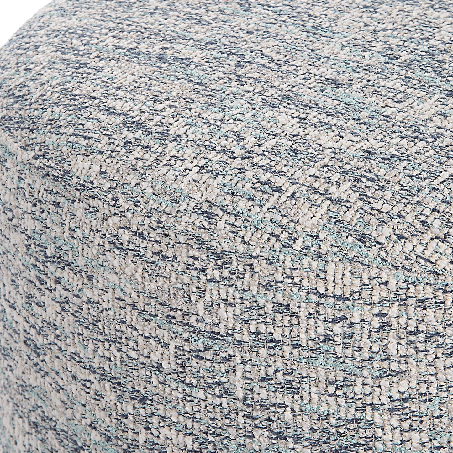 Avila - Tweed Round Ottoman - Silver