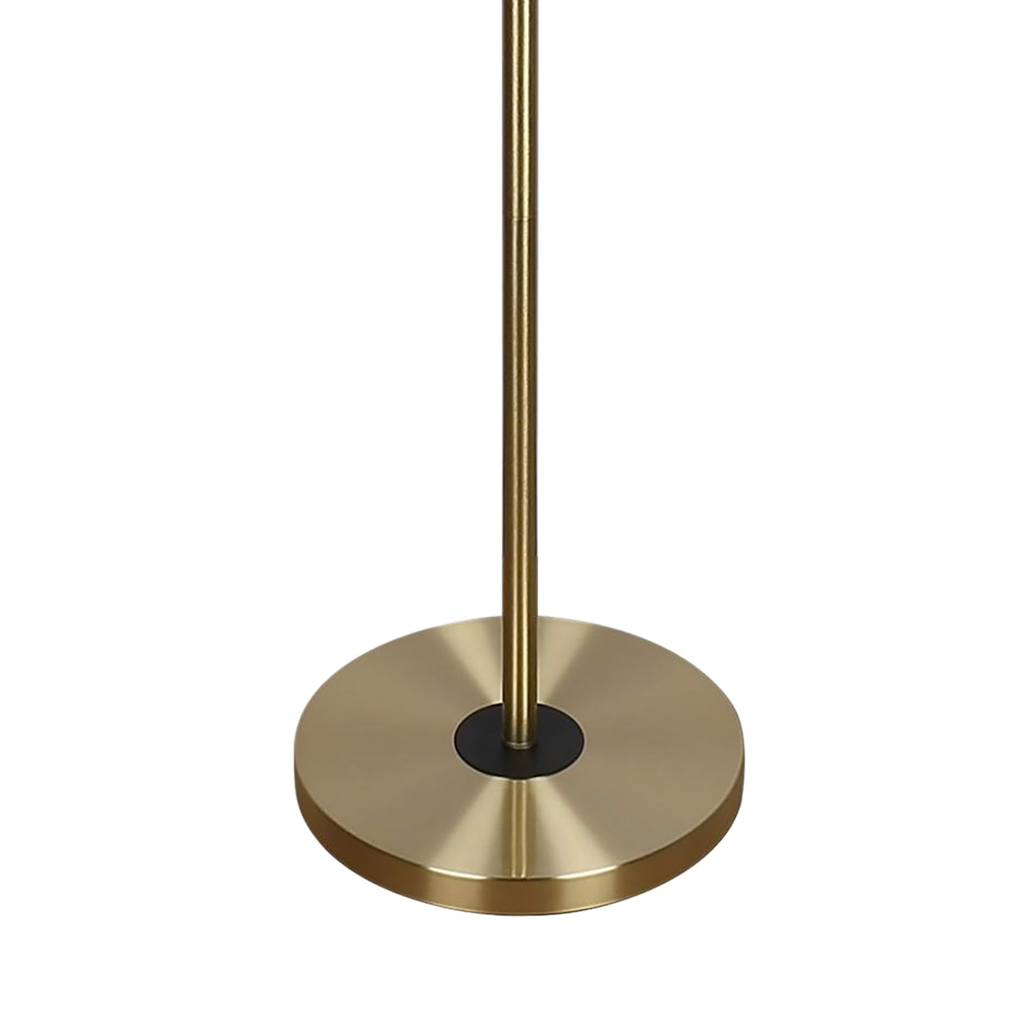 "Eclipse Aura" Metal Floor Lamp - Matte Black / Soft Gold / Clear