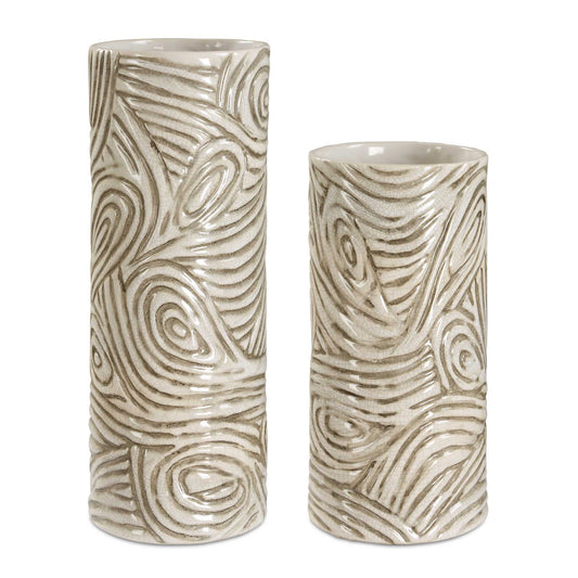 Timber - Swirl Vases (Set of 2) - Earth Tone
