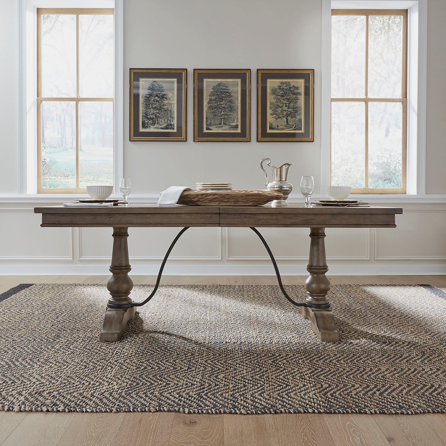 Americana Farmhouse - Trestle Table - Dark Brown