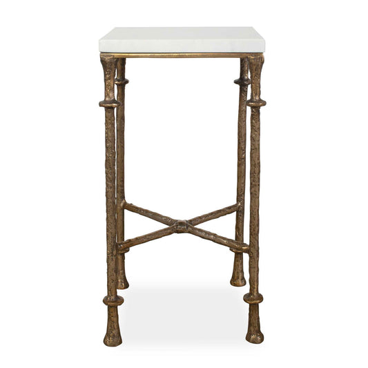 Penelope - Marble Accent Table - Brass / White