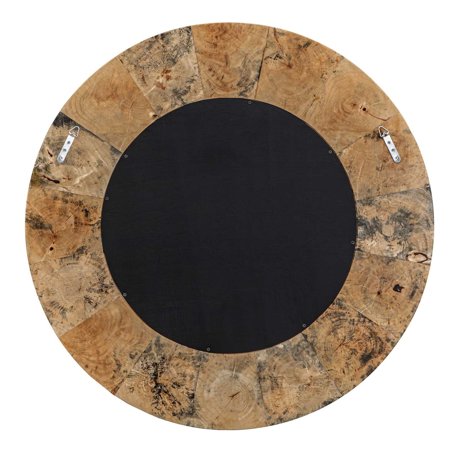Hiram - Round Wood Mirror - Woodtone