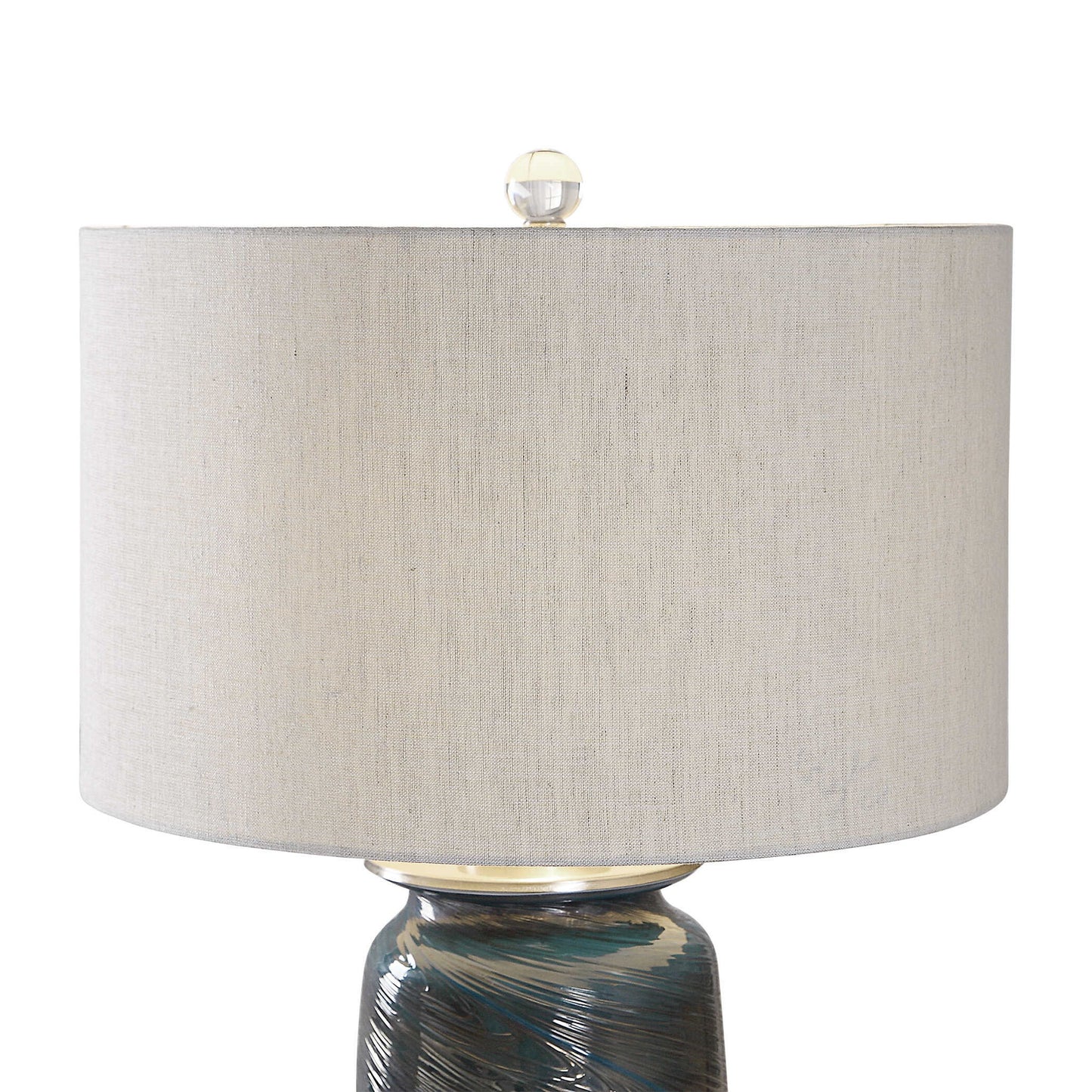 Olesya - Swirl Glass Table Lamp - Blue
