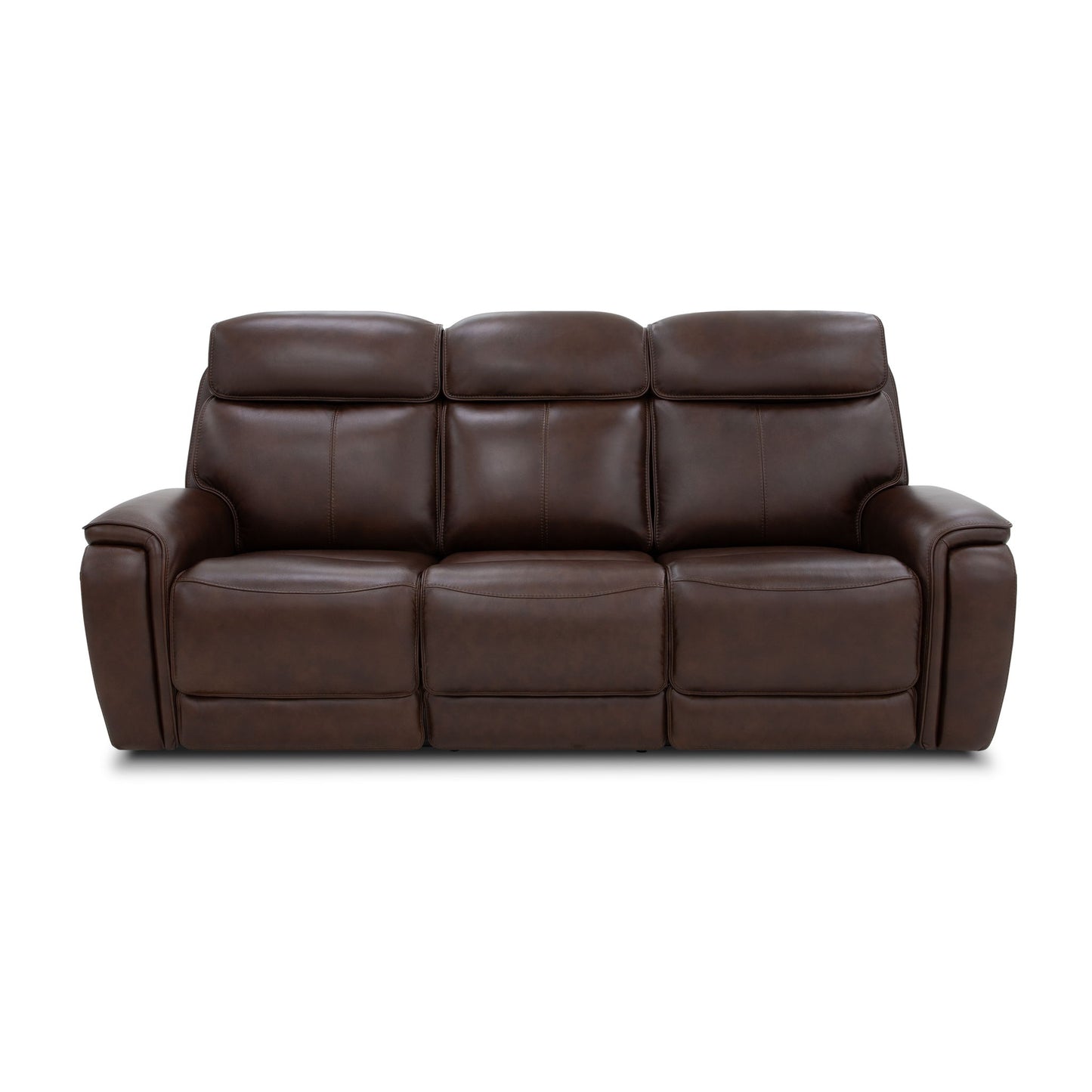 Walker - Power Reclining Sofa With Console, Power Headrest & Lumbar - Dark Brown