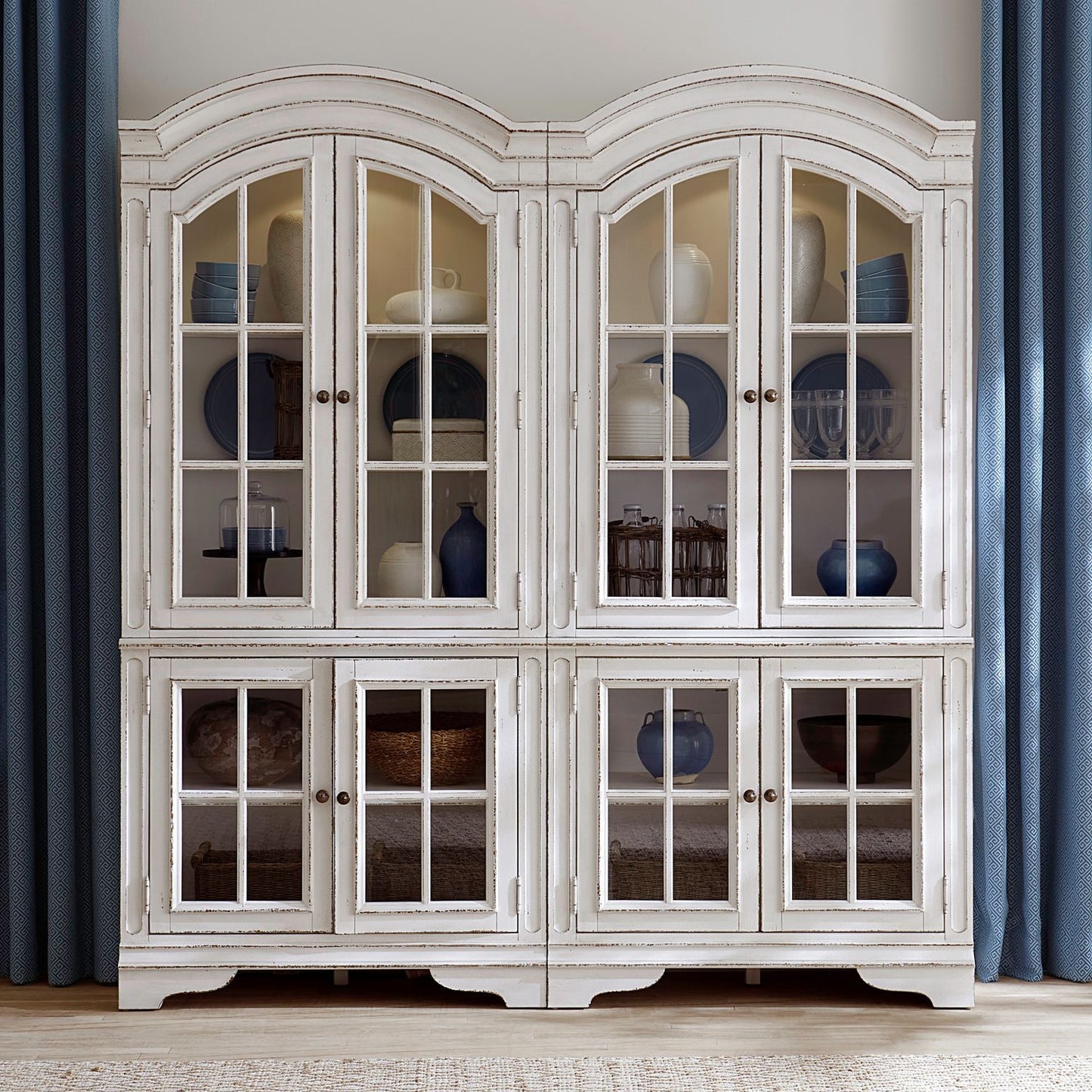 Magnolia Manor - 2 Piece Bunching Cabinet Set - White