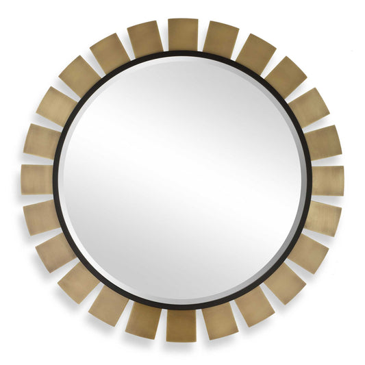 Toluca - Round Mirror - Brass