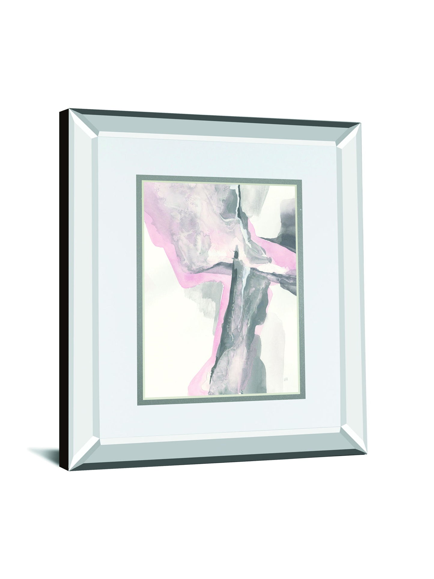 Blushing Grey II By Chris Paschke Mirrored Frame - Pink