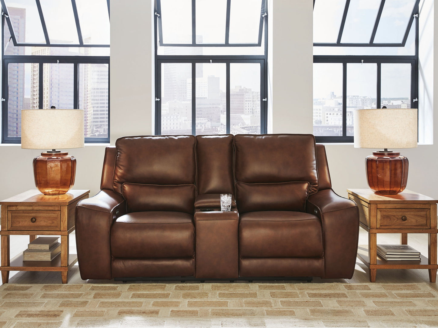 DeepWakes - Power Reclining Loveseat / Console / Adjustable Headrest