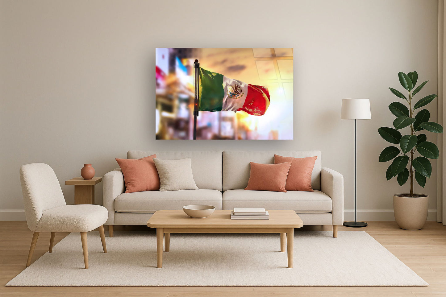 Tempered Glass With Foil - Mexican Flag - Red