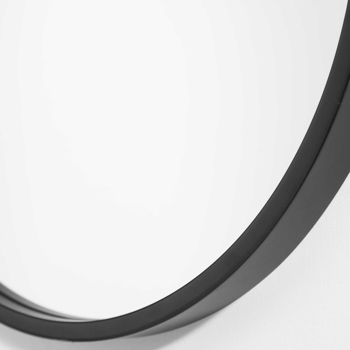 Varina - Minimalist Oval Mirror - Black