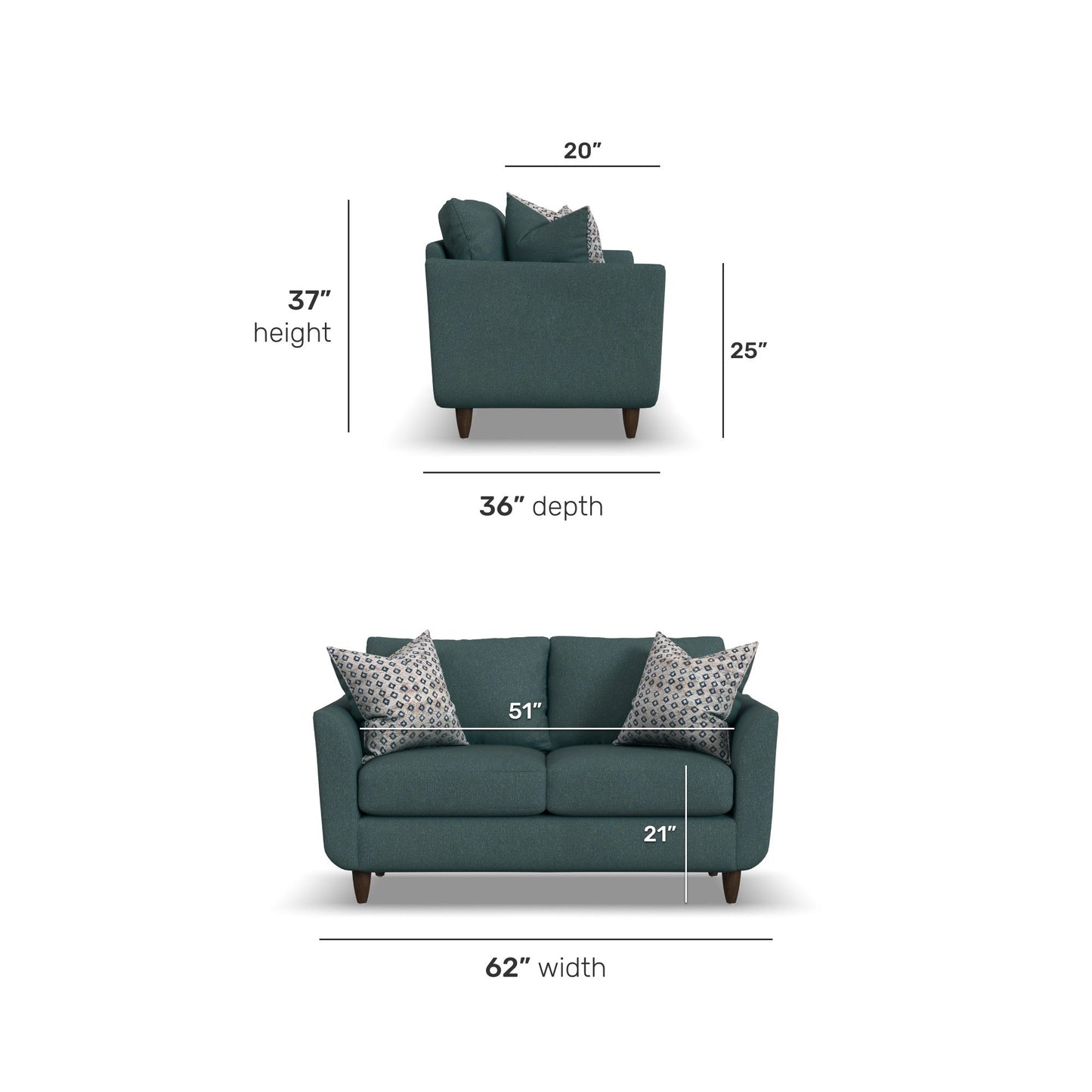 Lewis - Fabric Stationary Loveseat