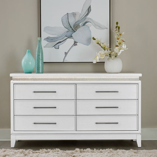 Reflections - 6 Drawer Dresser With Lights - White