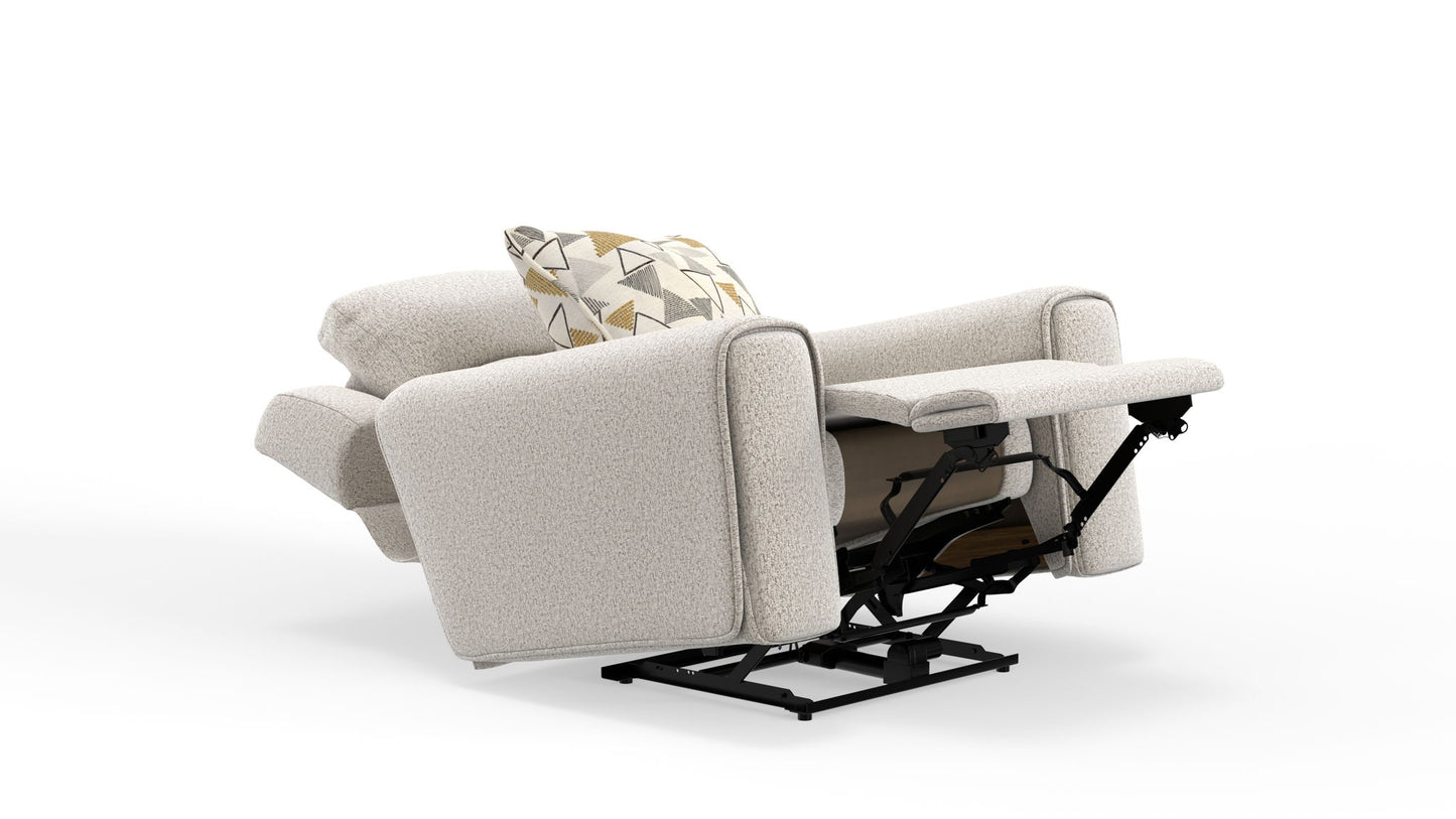 Micah - Power Headrest Power Deep Seat Lay Flat Recliner - Oatmeal