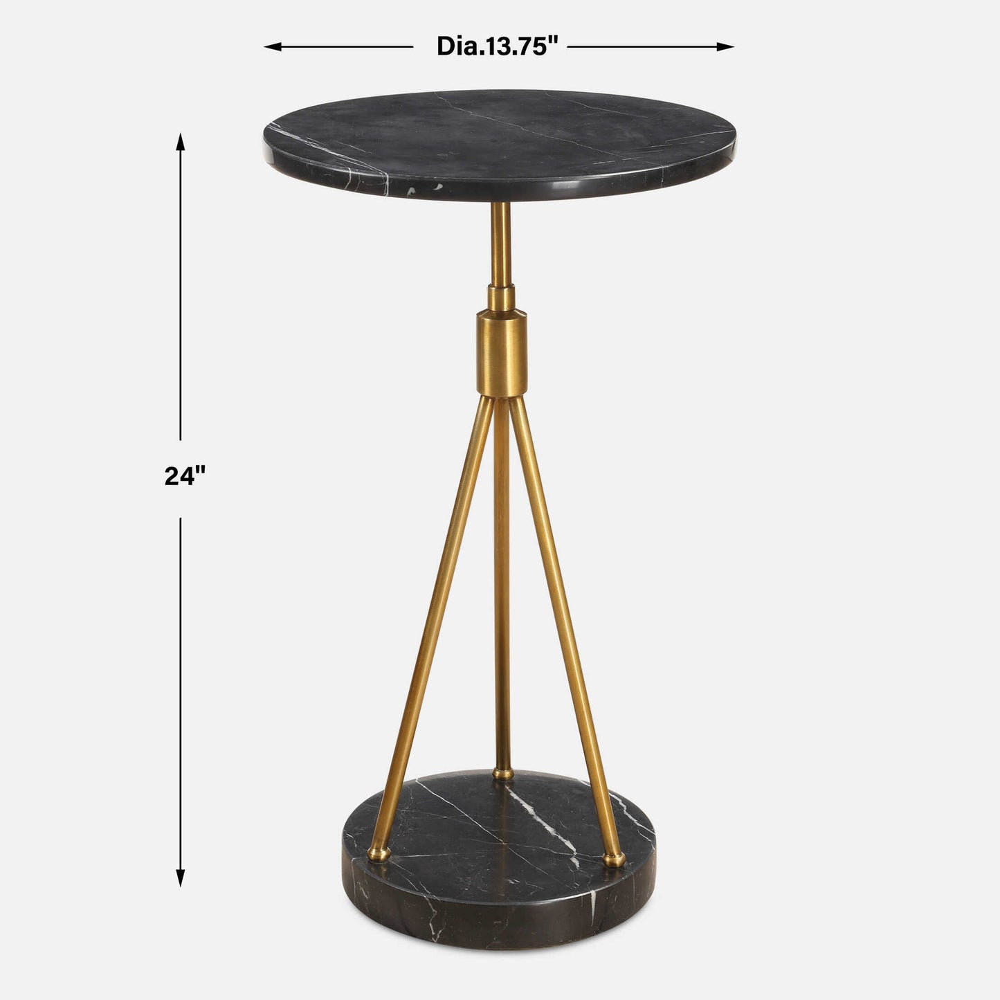 Rosston - Marble Accent Table - Black