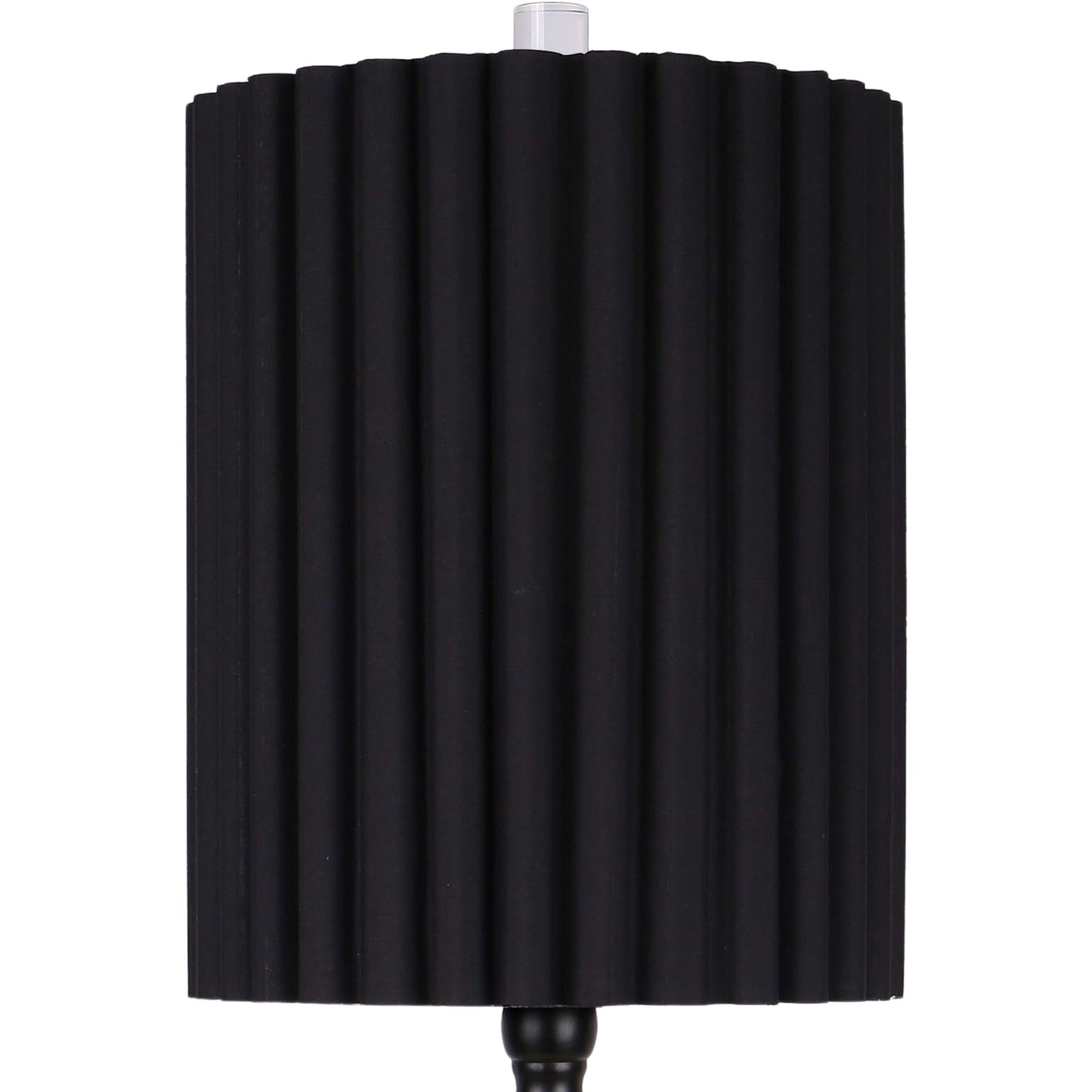 "Obsidian Elegance" Metal Buffet Lamp (Set of 2) - Black / Clear Crystal