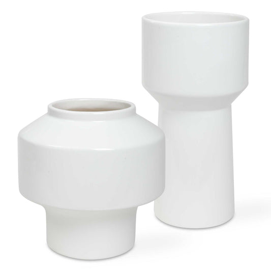 Illumina - Abstract Vases (Set of 2) - White