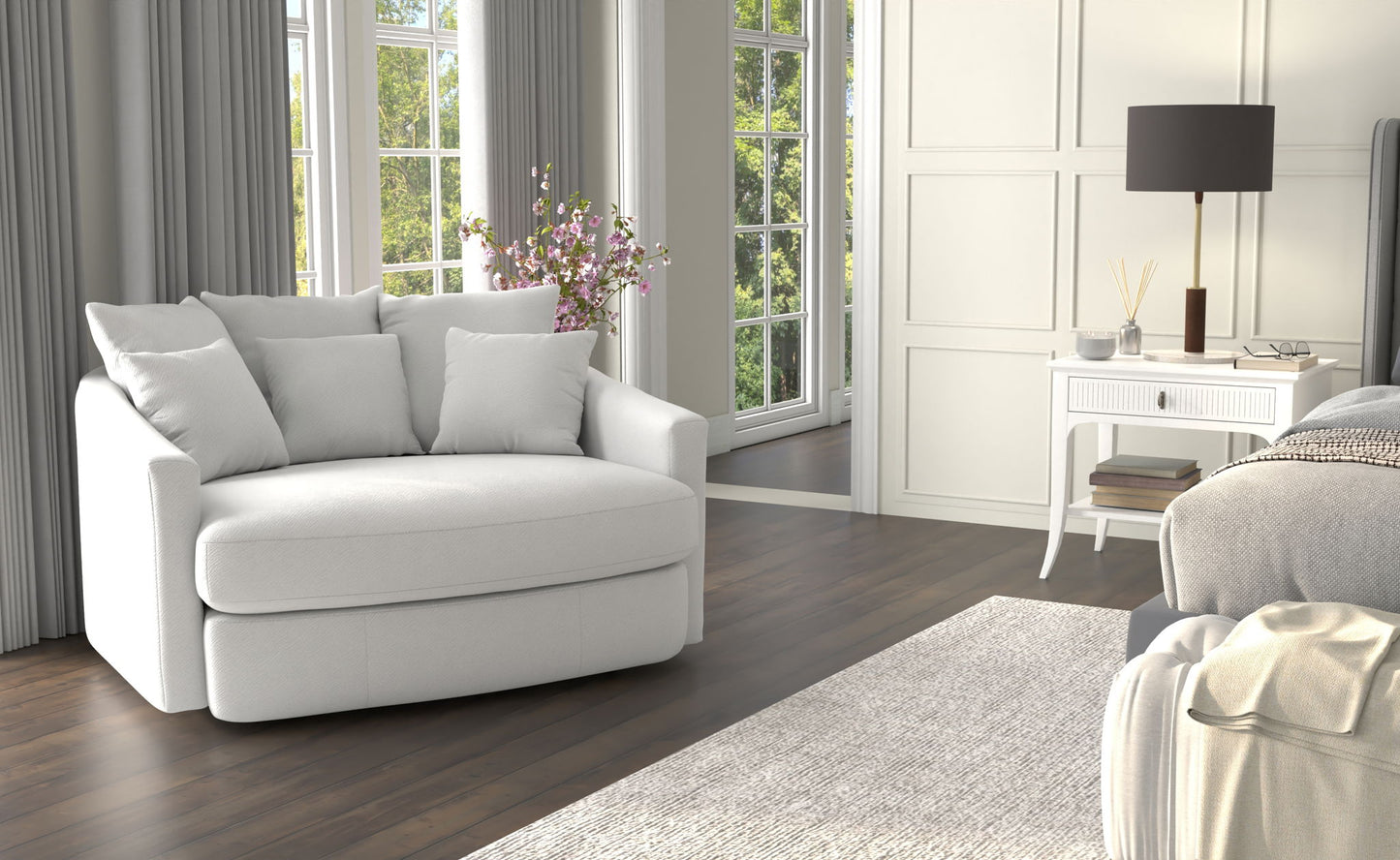 Matty - Round Accent Cuddle Chaise