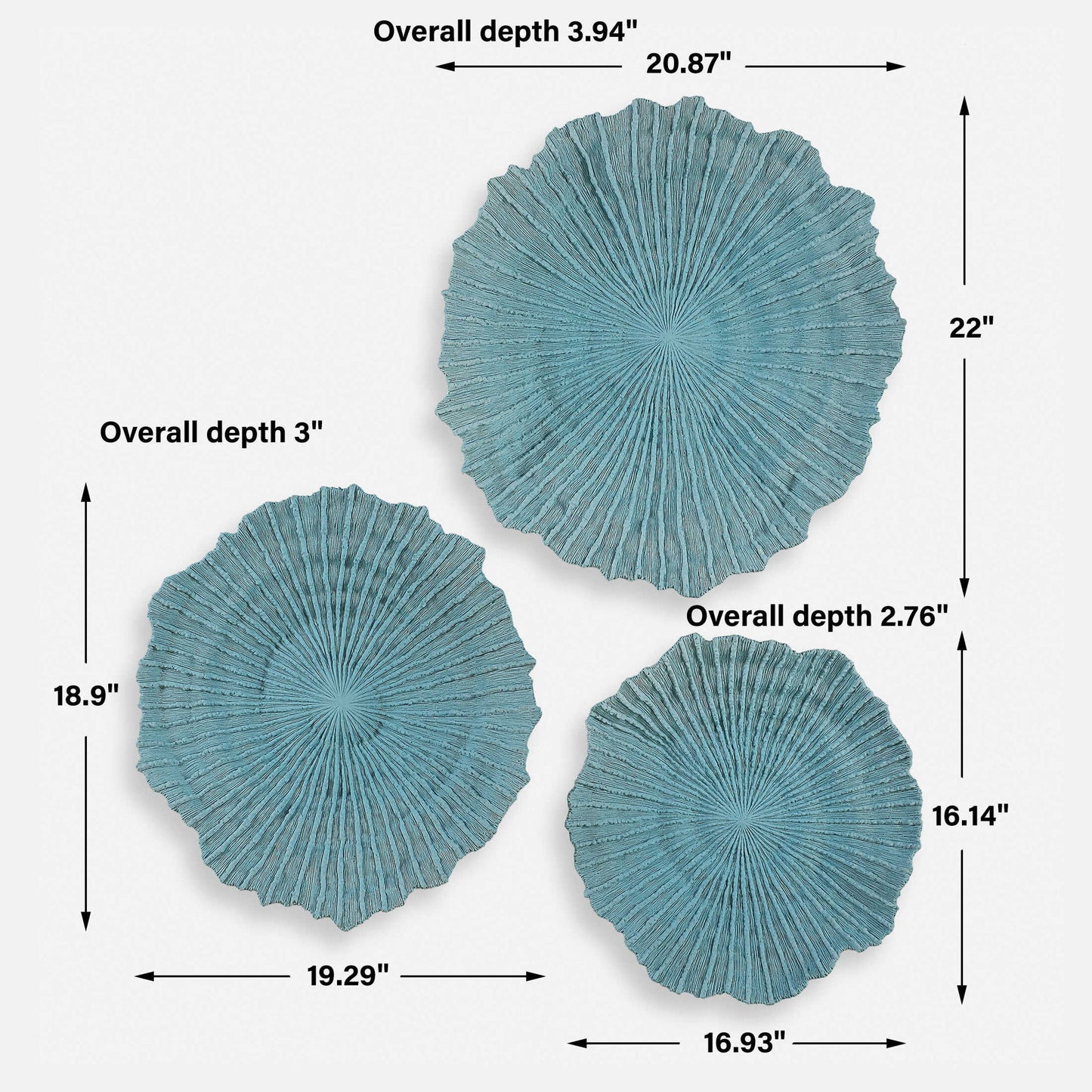 Ocean Gems - Wall Decor (Set of 3) - Blue