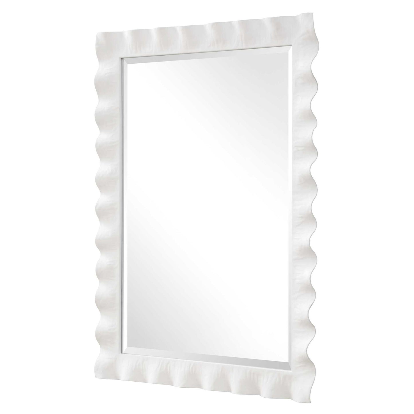 Haya - White Scalloped Mirror