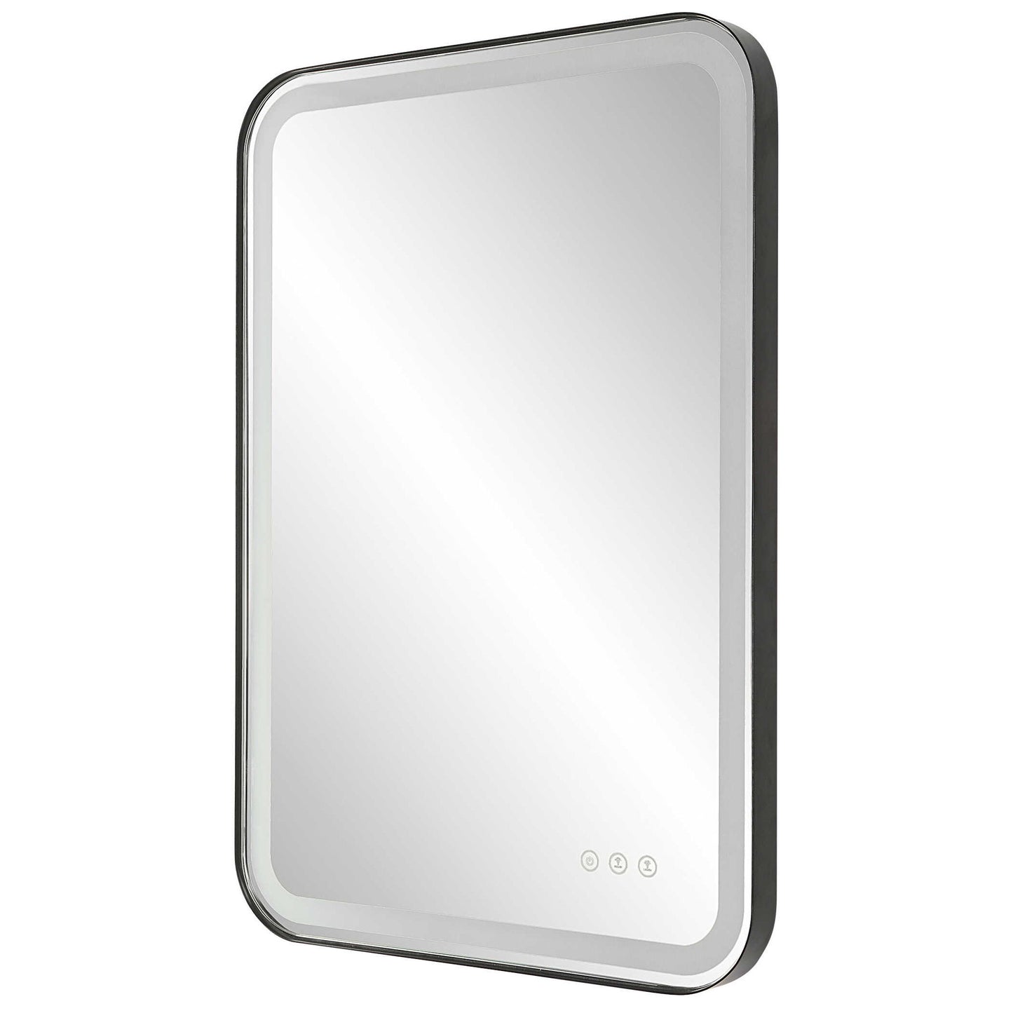 Crofton - Vanity Mirror - Black & Pearl Silver