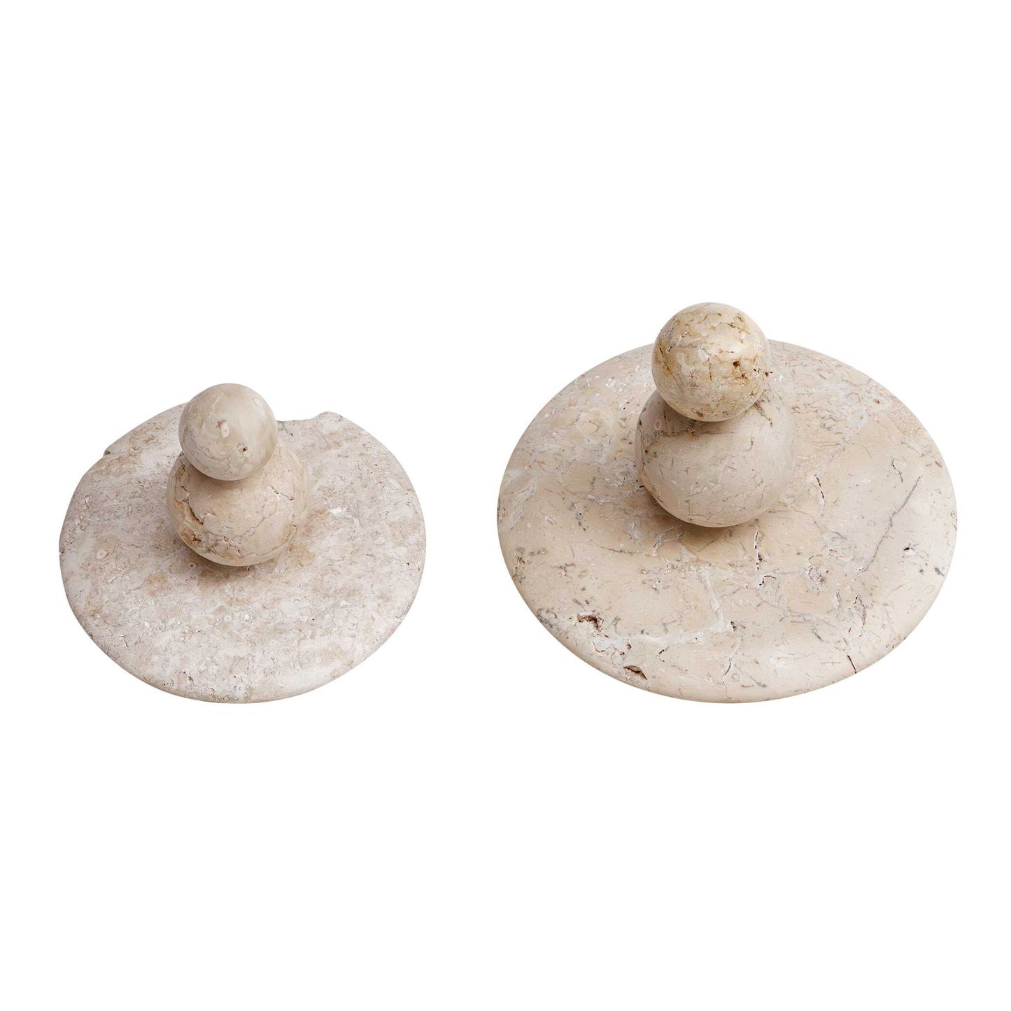 Quarried Stone - Indoor-Outdoor Sculptures (Set of 2) - White / Yellow