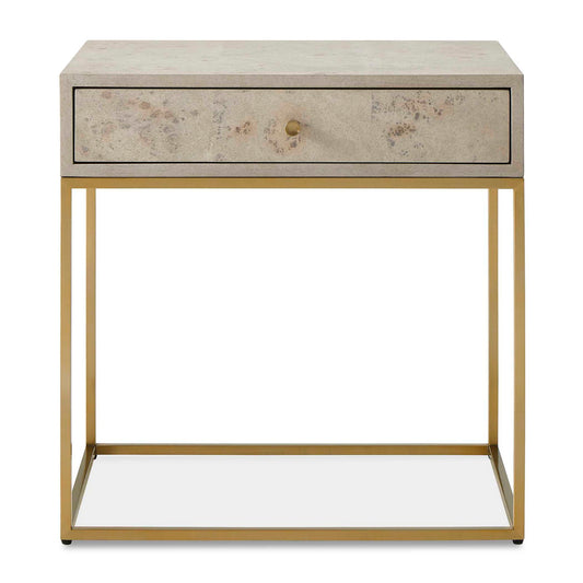 Pembrook - Side Table - Light Washed / Brass