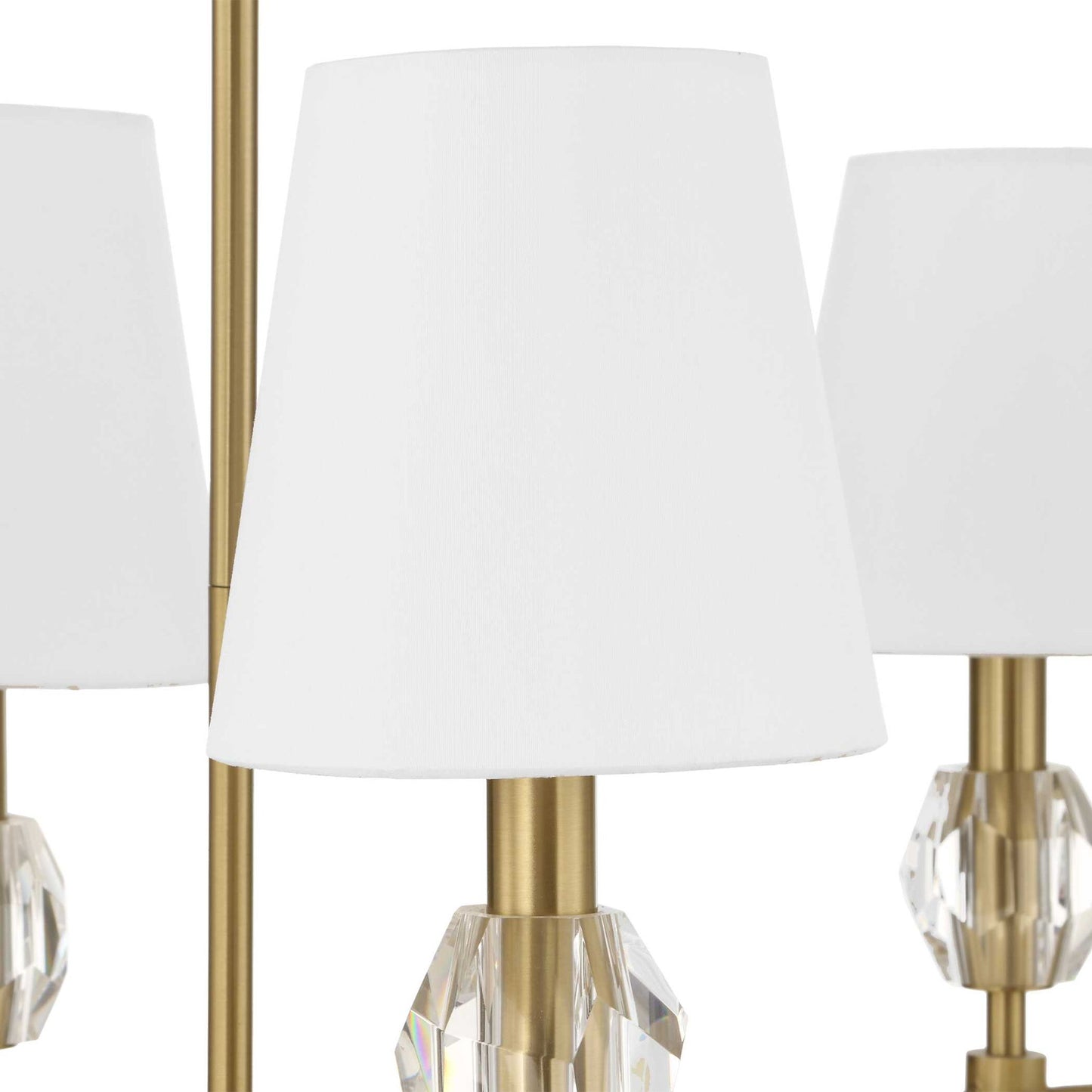Arques - 8 Light Linear Chandelier - White / Gold