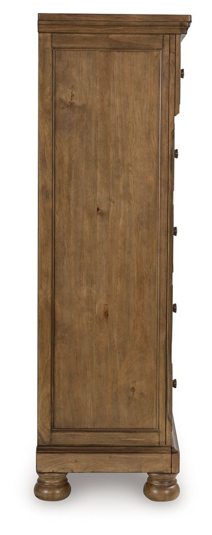 Feddinger - Five Drawer Chest - Medium Brown