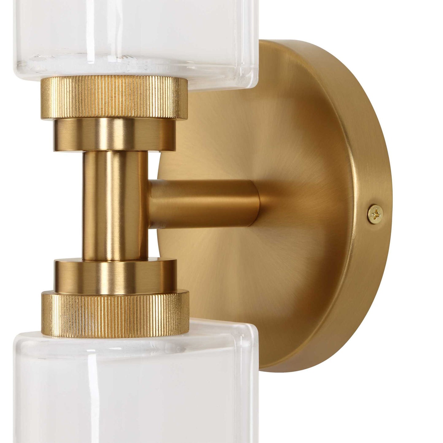 Wellsville - 2 Light Brass Sconce - White / Gold