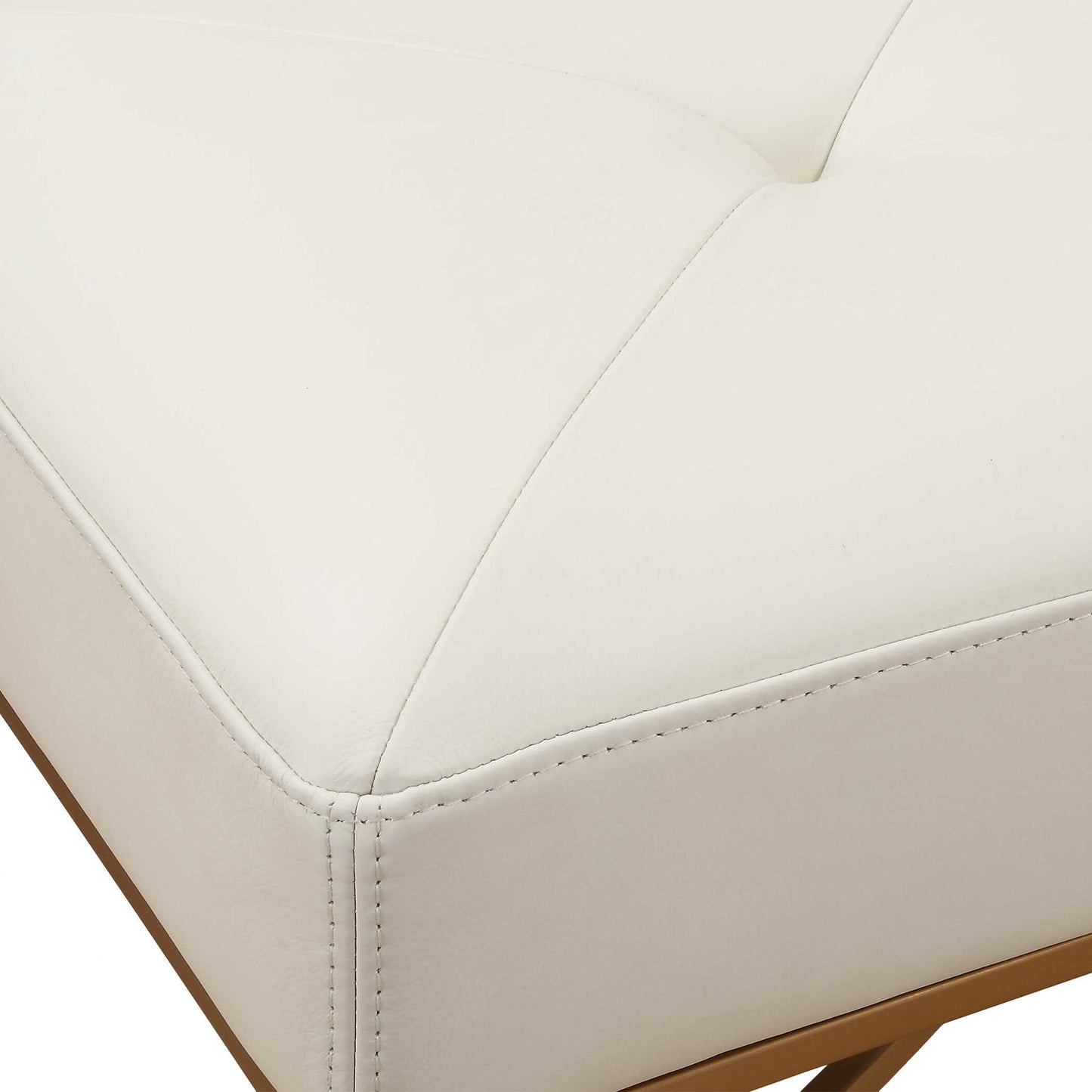 Swale - Ivory Leather Bench