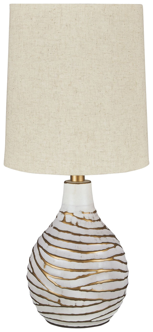 Aleela - Metal Table Lamp - White / Gold Finish