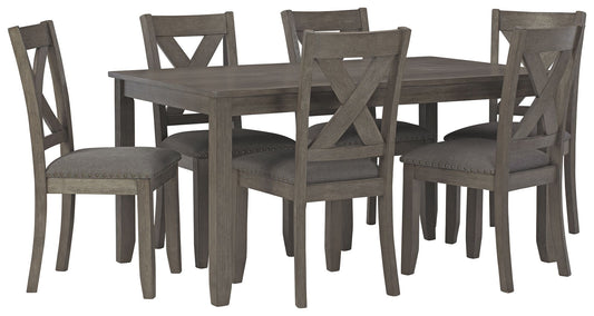 Caitbrook - RECT DRM Table Set (Set of 7) - Gray