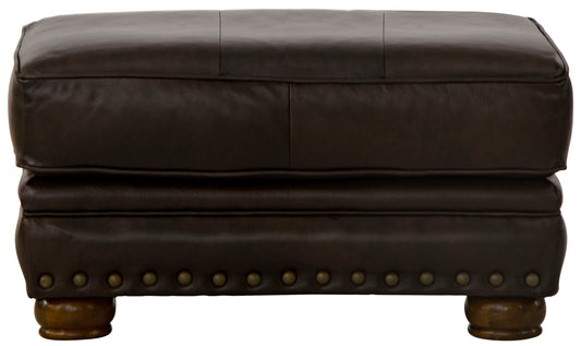 Roberto - Leather Ottoman - Cocoa