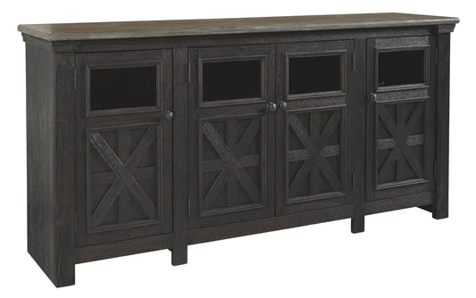 Tyler Creek - Extra Large TV Stand - Black / Gray