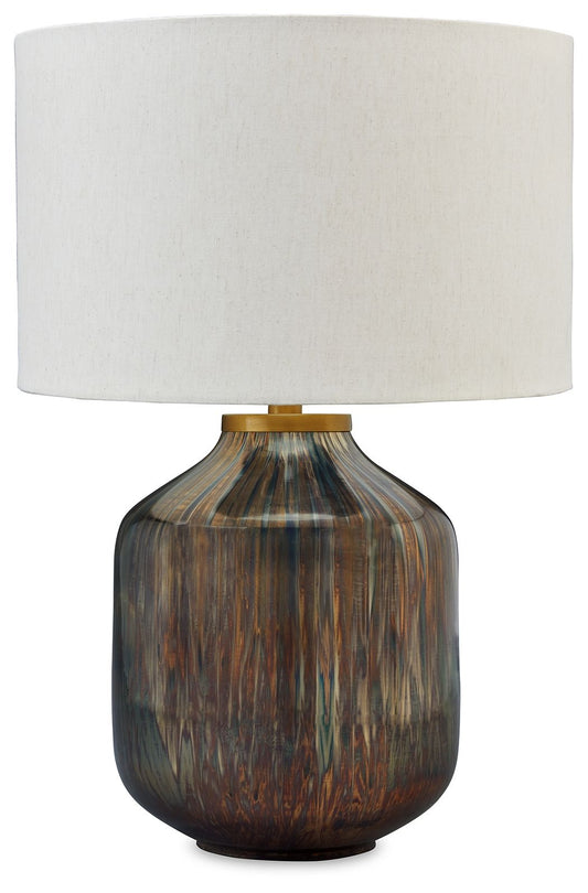 Jadstow - Glass Table Lamp - Black / Silver Finish