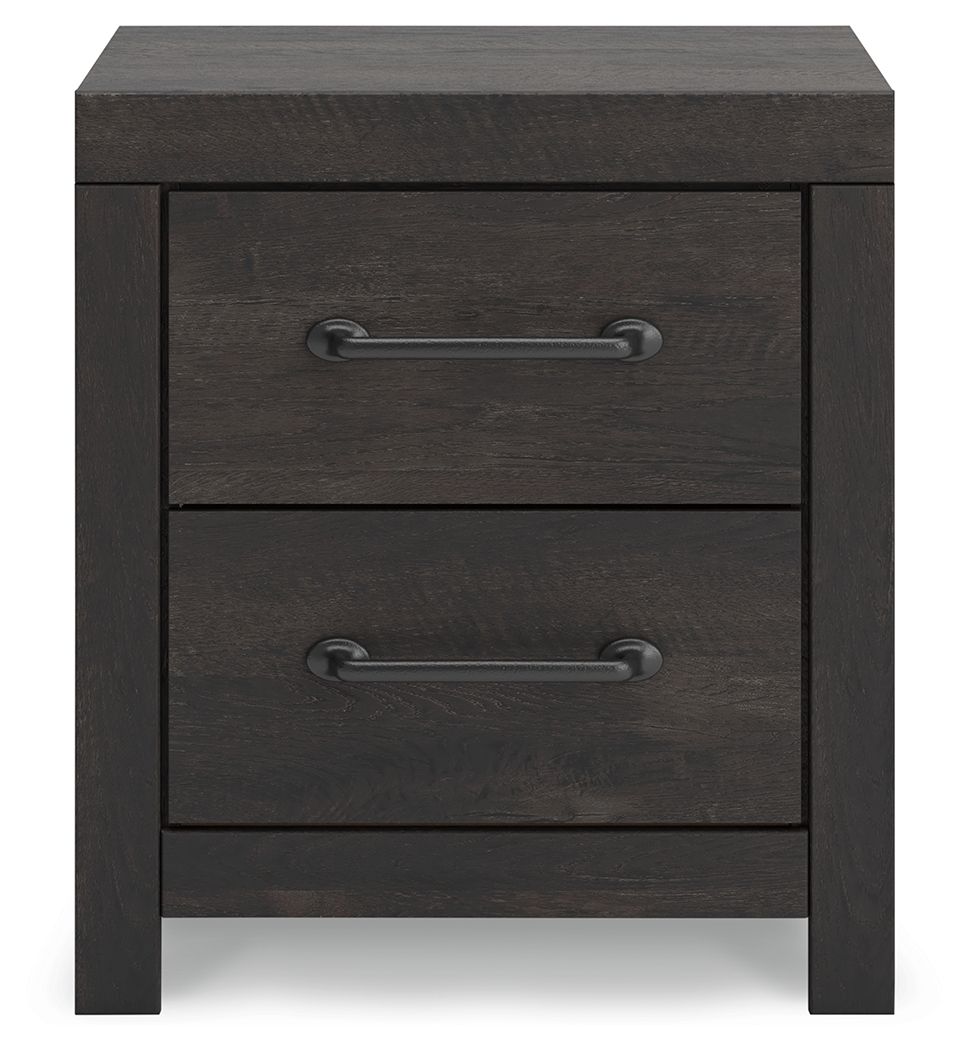 Hollivern - Two Drawer Night Stand - Dark Gray