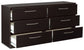 Finch - Six Drawer Dresser - Black