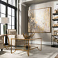 Golden Raindrops - Modern Abstract Art - Beige