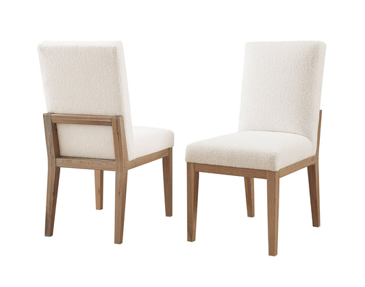 Dovetail - Upholstered Side Chair - Bleached White Legs