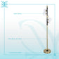 "Luminous Orbit" Metal Floor Lamp - Matte Black / Soft Gold / Clear