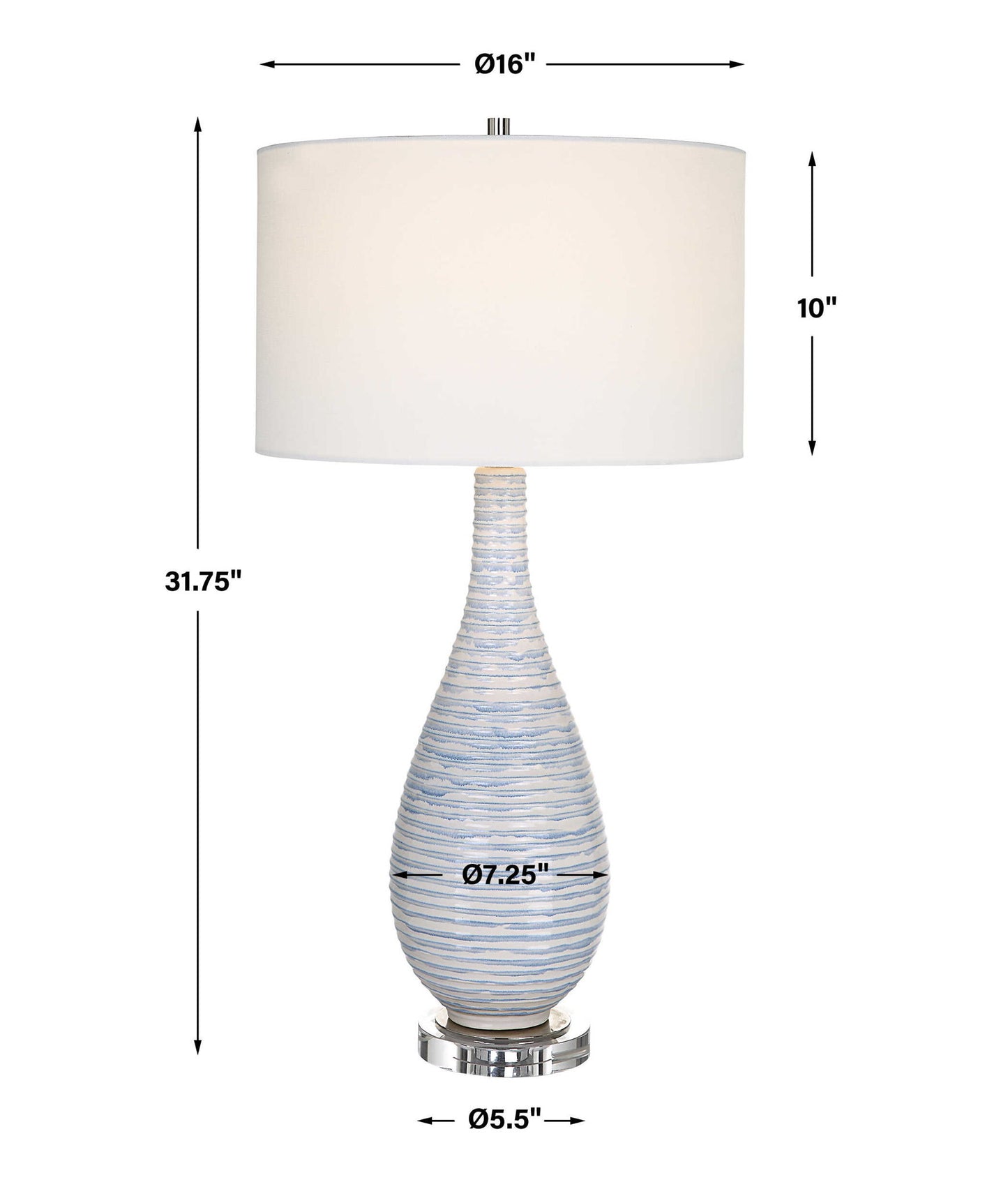 Clariot - Ribbed Table Lamp - Blue