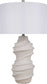 "Serenity Waves" Ceramic Table Lamp - Off White