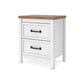 Kerisden - Two Drawer Night Stand - White / Brown